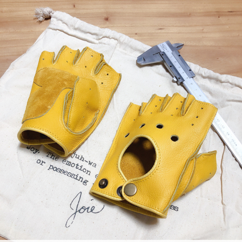 Leather Driving Glove - Motosiklet Retro Lokomotif Sürüşü Sığır Derisi