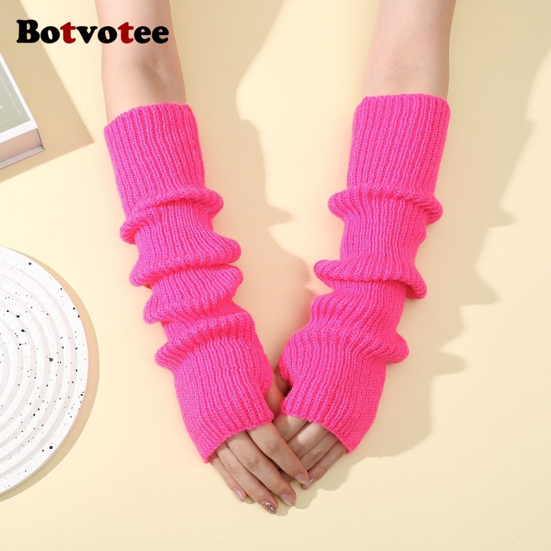 Fingerless Glove Knit - Botvotee Y2k Aksesuarları Örgü Sıcak Kışlık